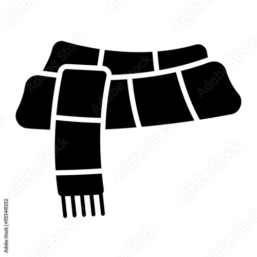 Illustration of Scarf Glyph Icon Design
