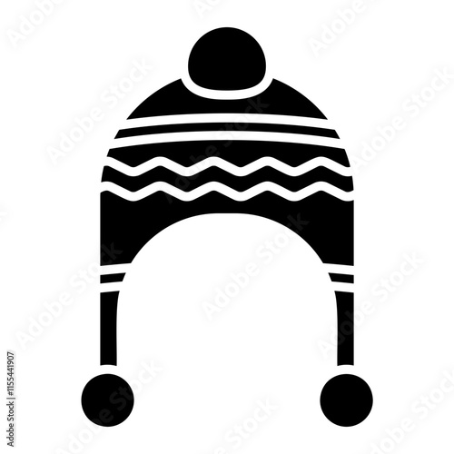 Illustration of Beanie Glyph Icon Design