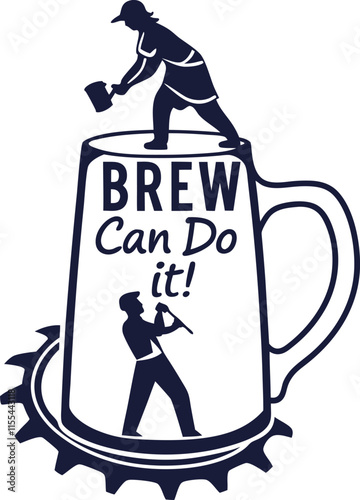 Die cut design beer stein vector illustration