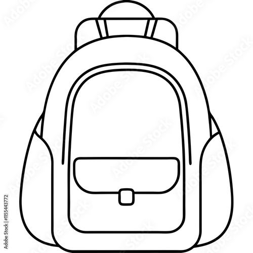 Backpack Line Art Vector Design