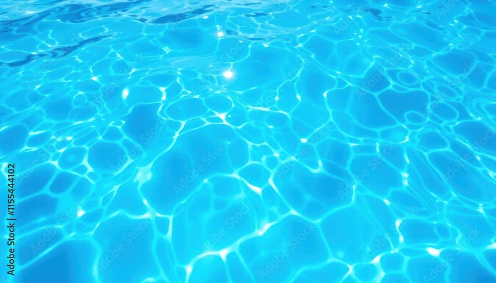 Clear Blue Water Texture Sparkling in the Sunlight with Refreshing Pool-Like Vibrancy