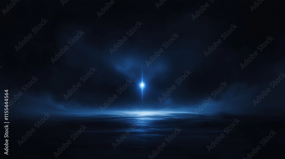A dark blue sky with a bright light shining in the middle A dark blue sky with a bright light shining in the middle