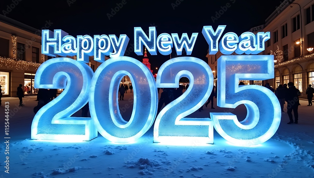 Happy New Year 2025! Ice Sculpture Celebration Happy New Year 2025! Ice Sculpture Celebration