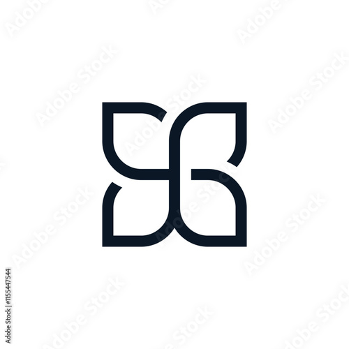 Initial letter SG leaf flower logo design inspiration