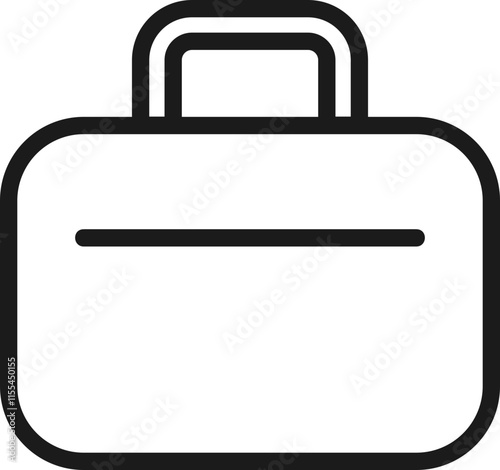 Black-and-White Briefcase Icon Design photo