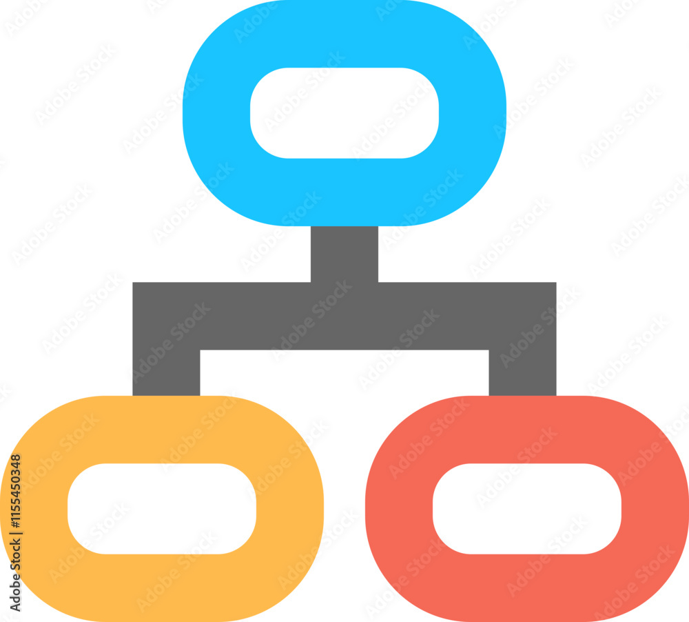 Colorful Flowchart Icon with Linked Nodes Colorful Flowchart Icon with Linked Nodes