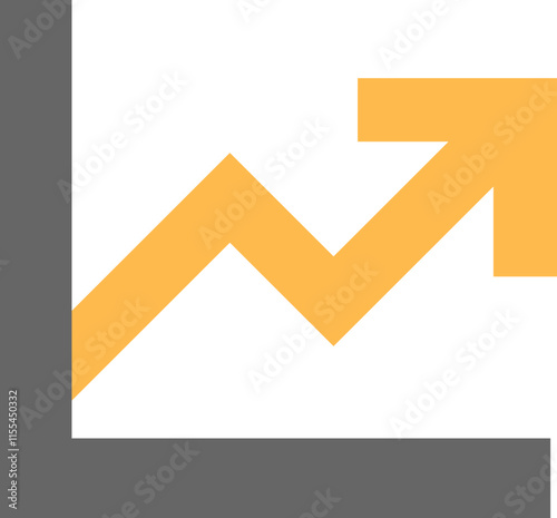 Yellow Rising Graph Icon for Growth