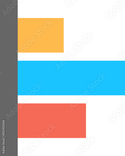 Horizontal Bar Graph Icon in Color