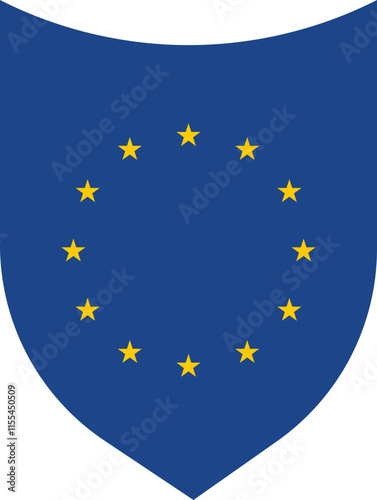 European Union Shield Icon with Stars photo