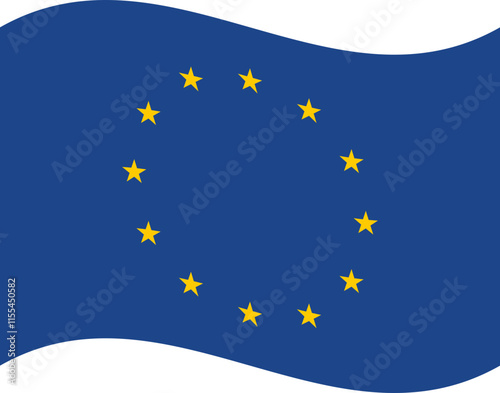 European Union Flag Icon with Stars