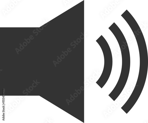 Black Speaker Icon with Sound Waves