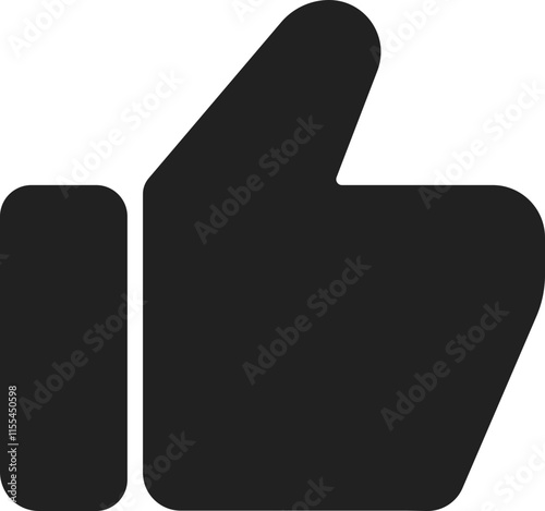 Black Thumbs Up Icon for Approval
