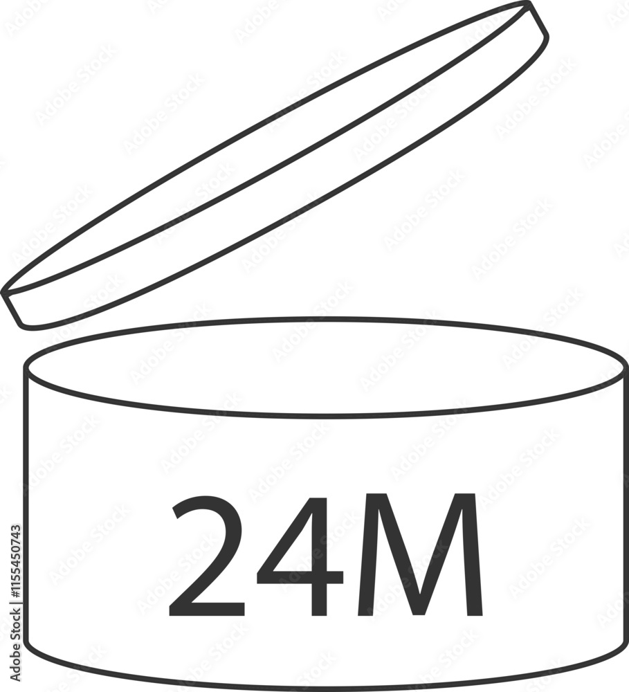 Outline of Open Round Container with Lid Outline of Open Round Container with Lid