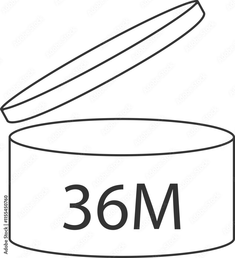 Outline of Open Round Container with Lid Outline of Open Round Container with Lid