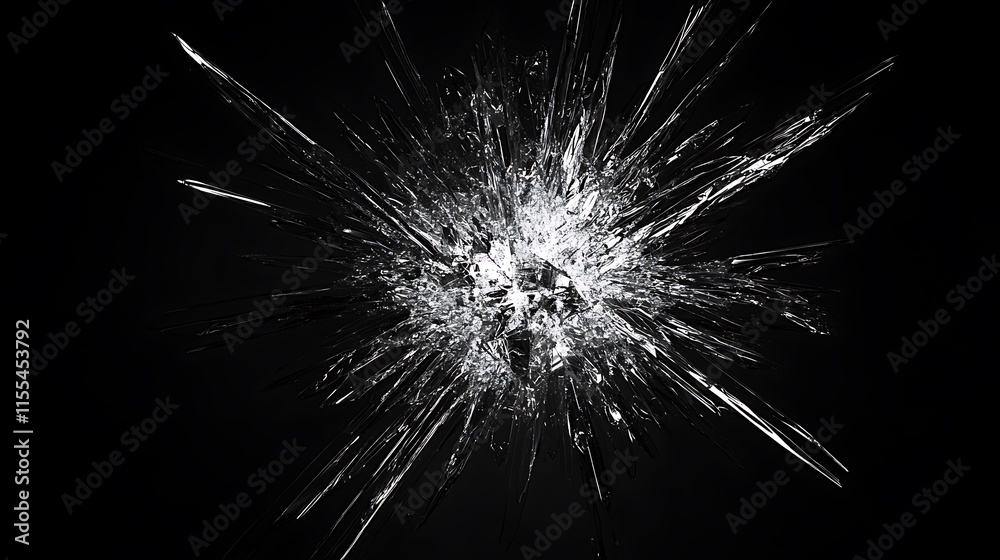 Obraz premium Dynamic explosion of light particles abstract art digital creation dark background high-contrast viewpoint