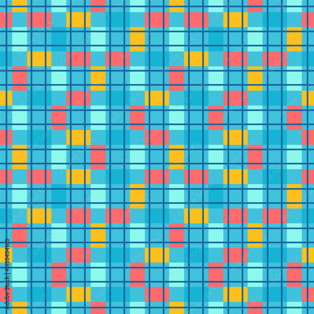 Fototapeta premium Stripe seamless pattern, checkered, plaid colorful background print. Ornate vector stripe lines fabric.