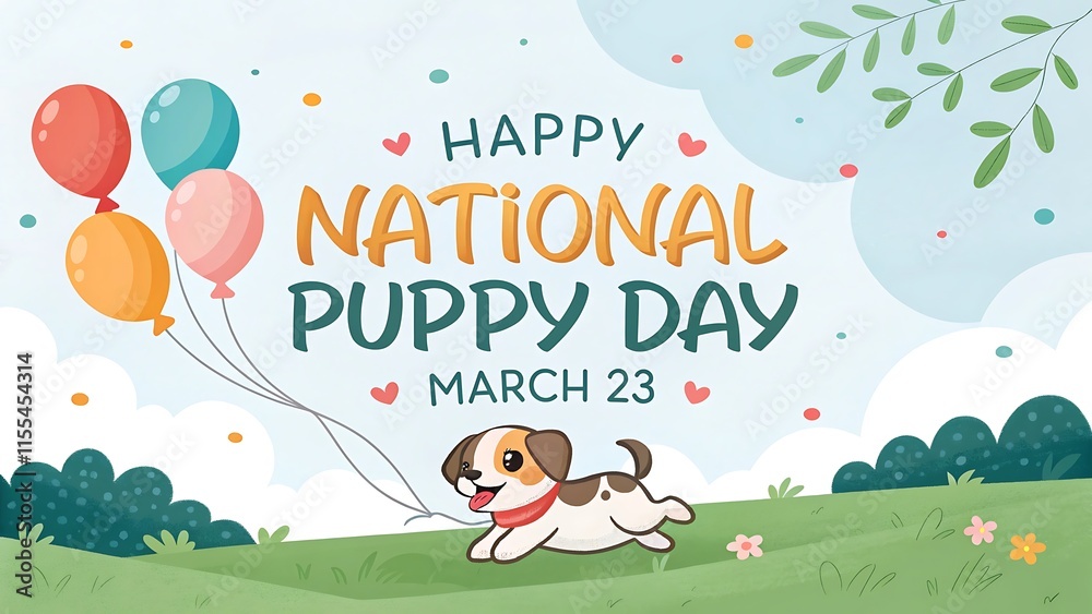 Fototapeta premium Happy National Puppy Day, March 23