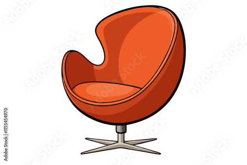 Egg Chair flat vector illustration isolated on transparent background