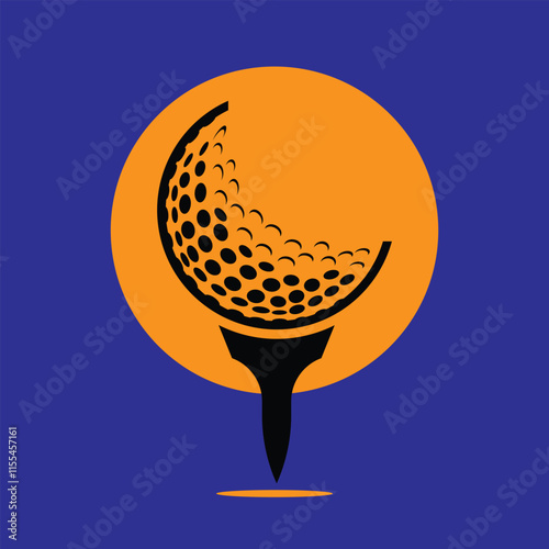 Golf Logo Design Template Vector. Golf ball on tee logo design icon.