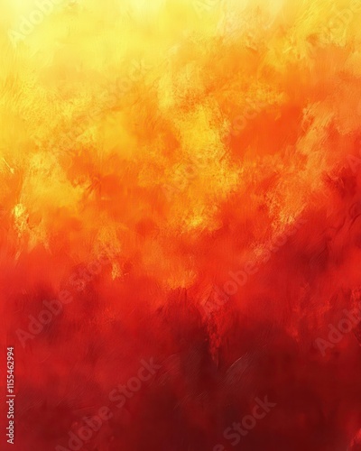 The bright fire red orange crimson yellow background fades into a vibrant ombre glow, with a rough grain shimmer texture adding a hot and vivid touch.