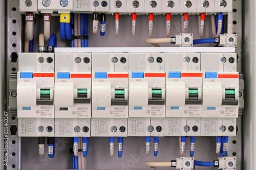 Differential current circuit breakers for protection of electrical loads. photo