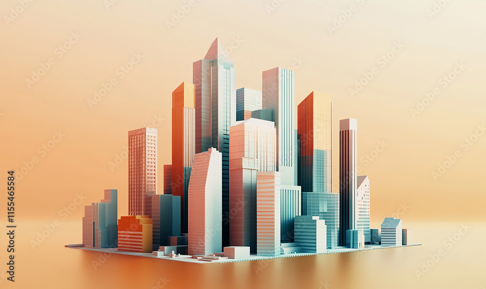 Obraz premium City modern technology background, skyline building architecture modern concept design background 