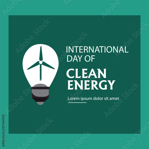 International day of clean energy Instagram, Facebook post design vector