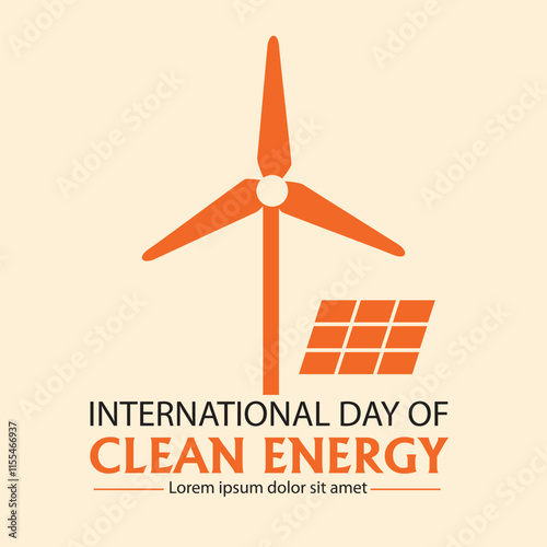 International day of clean energy Instagram, Facebook post design vector