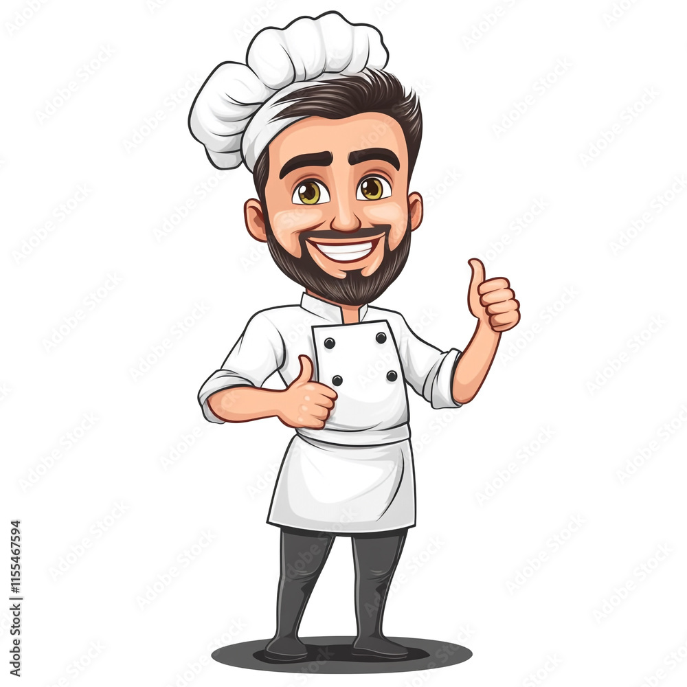 A Cheerful Cartoon Chef Giving Two Thumbs Up A Cheerful Cartoon Chef Giving Two Thumbs Up