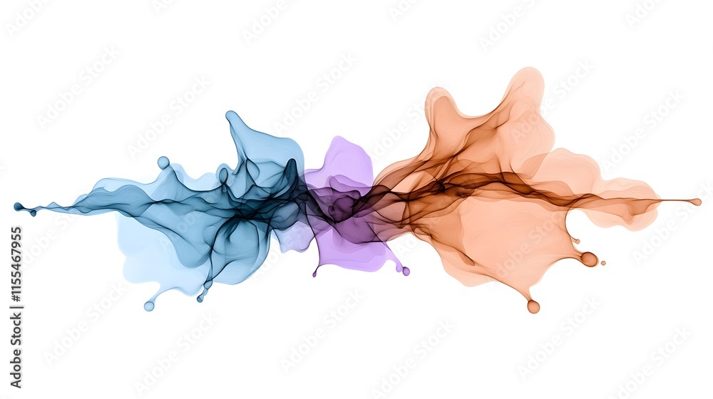 Fototapeta premium Colorful Flowing Liquid Design with Swirls and Soft Blends in Background