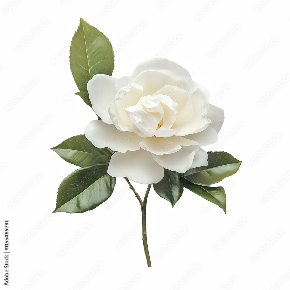 Obraz premium white rose isolated on transparent background Generative Ai.
