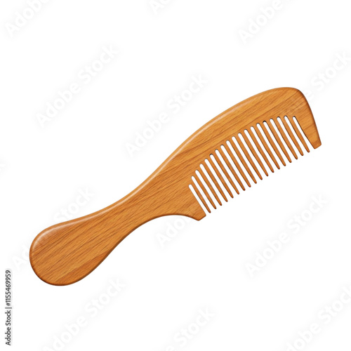 Wooden comb isolated on transparent background png
