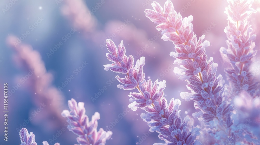 Enchanted Lavender Field: A Serene Winter Morning Enchanted Lavender Field: A Serene Winter Morning
