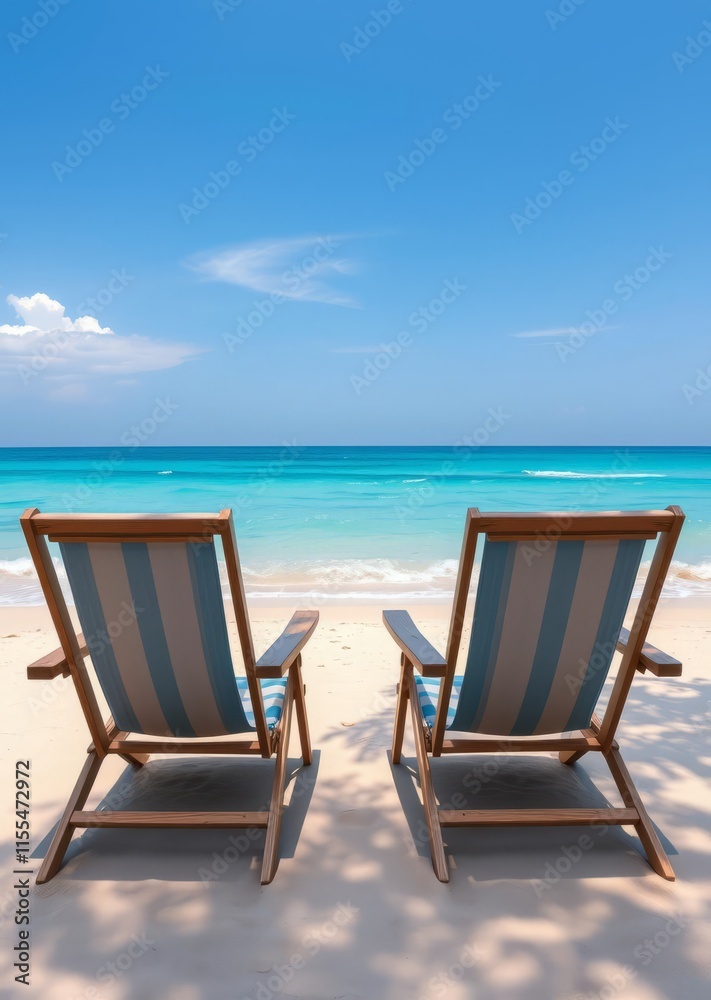 Beach Wallpaper of Beach chairs on sandy beach and turquoise sea summer vacation and travel concept beach wallpaper summer wallpaper beach background tropical nature Beach Wallpaper of Beach chairs on sandy beach and turquoise sea summer vacation and travel concept beach wallpaper summer wallpaper beach background tropical nature