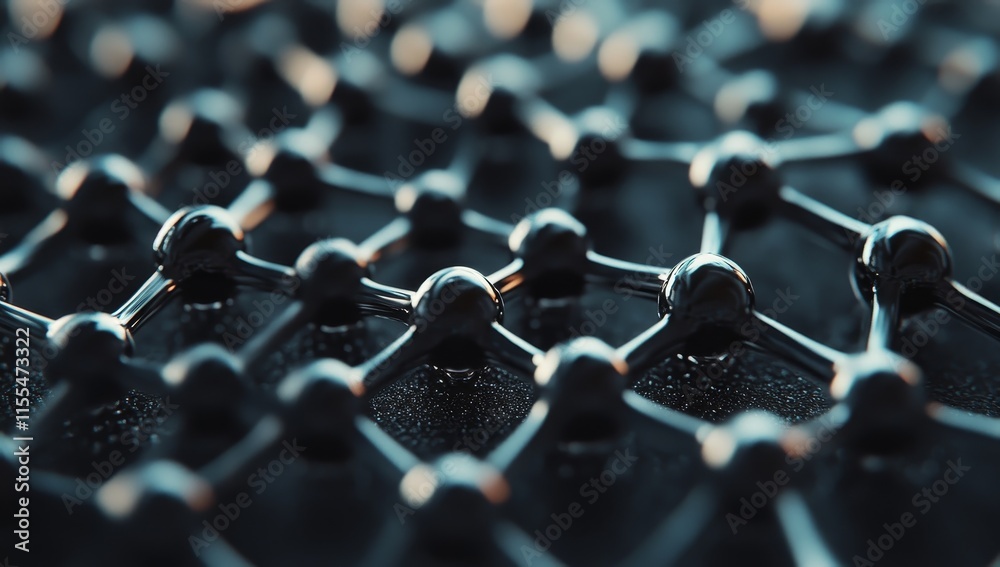 Microscopic view of a complex molecular structure, showing interconnected nodes and bonds. Microscopic view of a complex molecular structure, showing interconnected nodes and bonds.