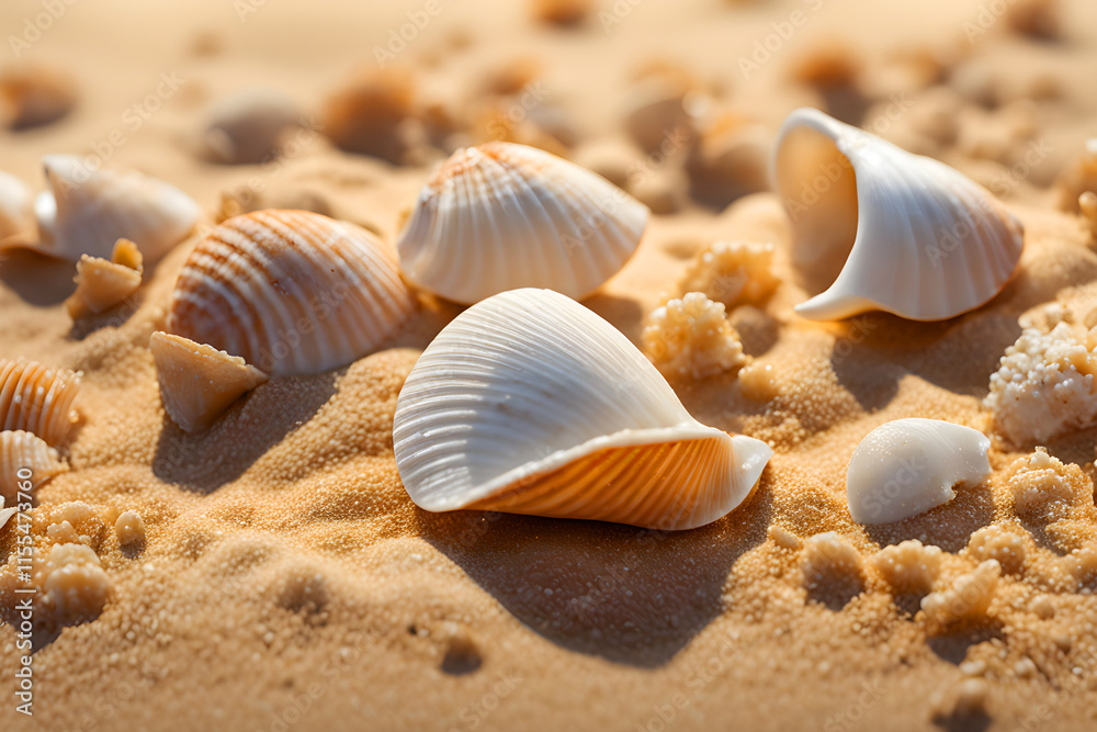 Close up of seashells on the sandy beach, Generated by ai
Close up of seashells on the sandy beach, Generated by ai