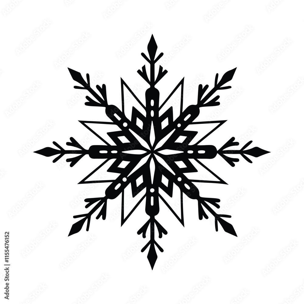 Vector icon of snowflakes isolated on white background Vector icon of snowflakes isolated on white background