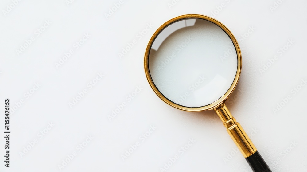 Gold magnifying glass on white background. (1) Gold magnifying glass on white background. (1)