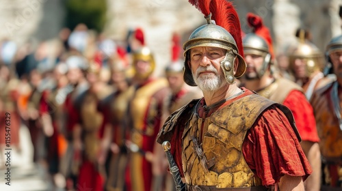 Ancient Roman Soldier in Armor photo