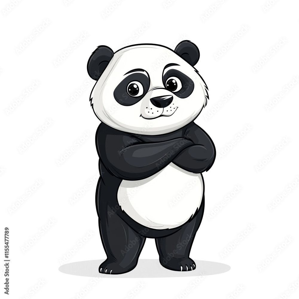 Naklejka premium Adorable Panda Bear Illustration