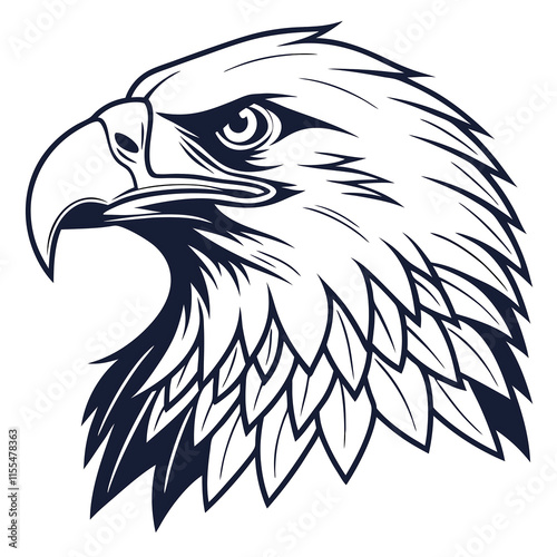 eagle head logo silhouette vector art illustration photo