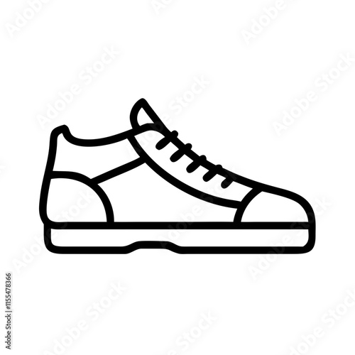 Line art winter safety shoes icon illustration on transparent background