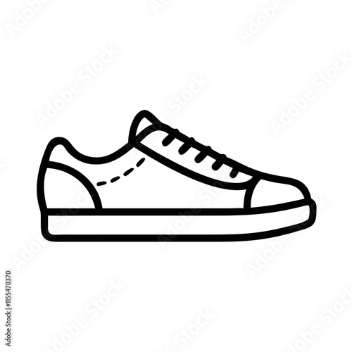 Line art summer safety shoes icon illustration on transparent background