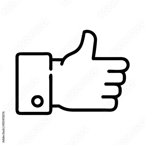 Line art thumbs up icon illustration on transparent background
