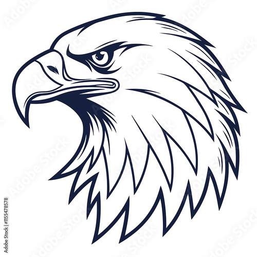 eagle head logo silhouette vector art illustration photo