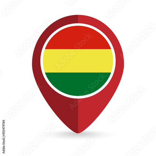 Free Download Map pointer with contry Bolivia. Bolivia flag. Vector illustration. - GFXLoad