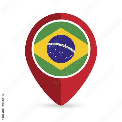 Map pointer with contry Brazil. Vector illustration. Free Download Map pointer with contry Brazil. Vector illustration. - GFXLoad
