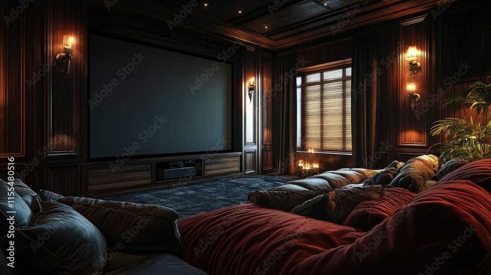 Luxurious Home Theater Design: A Dark and Cozy Cinema Experience Luxurious Home Theater Design: A Dark and Cozy Cinema Experience