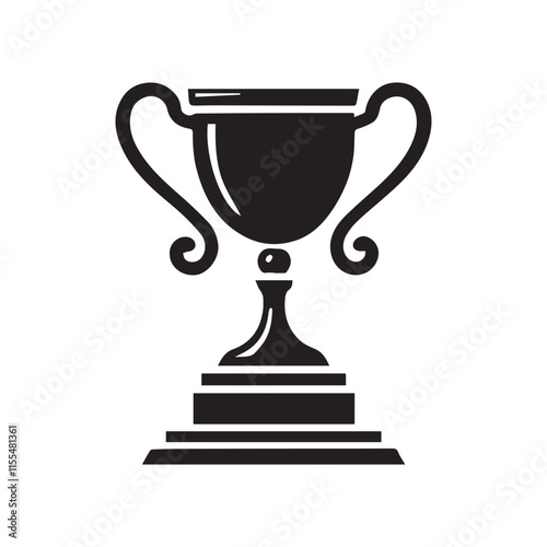 Trophy victor achievement vector design champion reward on simple, background  