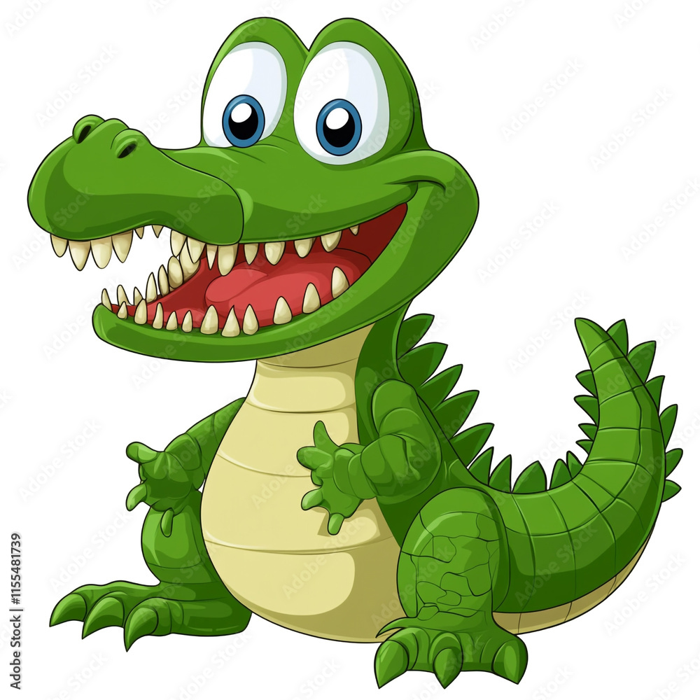 Fototapeta premium Adorable Cartoon Crocodile Illustration